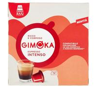 Gimoka, Espresso Intenso, Intensity 12/13, 50 Capsules Compatible with Nespresso System, Full-bodied and Round, Arabica Blend, Roasted Chocolate Notes, Spicy and Dried Fruit Aftertaste