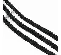 Gimp Braid Trim 22 Yards 0.8cm/0.3in Black Fabric Decorative Webbing for All Kinds of Sewn Garments, Curtains,Lampshade, Sofa DIY Sewing and Crafting (Black - 0.8)