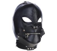 Gimp Mask Wicked Demon PU Leather Mask with Plush Lining, Adjustable Back Tie, Removable Design for Costumes