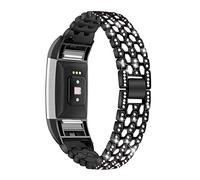 Gimuk Bling Strap Compatible For Fitbit Charge 2 Strap, Women Men Stainless Steel Rhinestone Replacement Wrist Band Metal Bracelet Wristband for Fitbit Charge 2 HR Fitness Tracker