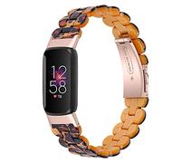 Gimuk Compatible with Fitbit Luxe Strap for Women Men, Resin Replacement Sport Wrist Watch Strap Band Accessory Bracelet Wristband for Luxe Fitness Tracker (Leopard)