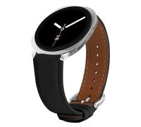 Gimuk Leather Strap Compatible with Samsung Galaxy Watch 8 Strap 40mm 44mm/Galaxy Watch 8 Classic 46mm, Soft Genuine Leather Sport Wristband Replacement Band for Men Women (Black)