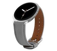 Gimuk Leather Strap Compatible with Samsung Galaxy Watch 8 Strap 40mm 44mm/Galaxy Watch 8 Classic 46mm, Soft Genuine Leather Sport Wristband Replacement Band for Men Women (Grey)