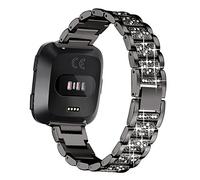 Gimuk Metal Strap Compatible for Fitbit Versa 2 Straps for Women Men, Bling Rhinestone Stainless Steel Replacement Watch Wrist Band Accessories Bracelet for Fitbit Versa 2/Versa/Versa Lite/Versa SE
