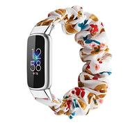 Gimuk Scrunchie Strap Compatible with Fitbit Luxe Straps, Soft Elastic Woven Fabric Women Girls Watch Band Replacement Strap Wristband Bracelet for Luxe Fitness Tracker Small Large (Colorful, S)