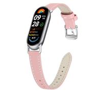 Gimuk Soft Leather Watch Strap for Xiaomi Smart Band 10/9/8 | Slim Genuine Leather Wristband for Women Men, Adjustable Sport Replacement Watch Strap Bands for Xiaomi Mi Band 10/9/8