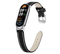 Gimuk Soft Leather Watch Strap for Xiaomi Smart Band 10/9/8 | Slim Genuine Leather Wristband for Women Men, Adjustable Sport Replacement Watch Strap Bands for Xiaomi Mi Band 10/9/8