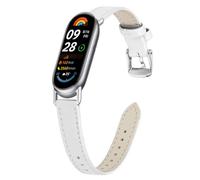 Gimuk Soft Leather Watch Strap for Xiaomi Smart Band 10/9/8 | Slim Genuine Leather Wristband for Women Men, Adjustable Sport Replacement Watch Strap Bands for Xiaomi Mi Band 10/9/8