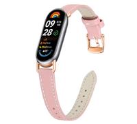 Gimuk Soft Leather Watch Strap for Xiaomi Smart Band 10/9/8 | Slim Genuine Leather Wristband for Women Men, Adjustable Sport Replacement Watch Strap Bands for Xiaomi Mi Band 10/9/8