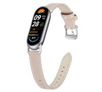 Gimuk Soft Leather Watch Strap for Xiaomi Smart Band 10/9/8 | Slim Genuine Leather Wristband for Women Men, Adjustable Sport Replacement Watch Strap Bands for Xiaomi Mi Band 10/9/8