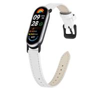 Gimuk Soft Leather Watch Strap for Xiaomi Smart Band 10/9/8 | Slim Genuine Leather Wristband for Women Men, Adjustable Sport Replacement Watch Strap Bands for Xiaomi Mi Band 10/9/8
