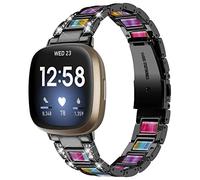 Gimuk Strap Compatible with Fitbit Versa 4/Fitbit Versa 3 Strap for Women Men, Adjustable Metal Stainless Steel Bling Replacement Watch Wrist Strap Wristband Bracelet for Fitbit Sense/Sense 2