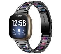 Gimuk Strap Compatible with Fitbit Versa 4/Fitbit Versa 3 Strap for Women Men, Adjustable Metal Stainless Steel Bling Replacement Watch Wrist Strap Wristband Bracelet for Fitbit Sense/Sense 2