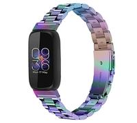 Gimuk Straps Compatible with Fitbit Inspire 3 Strap, Metal Stainless Steel Adjustable Sport Replacement Business Wristband Strap Compatible with Fitbit Inspire 3 Women Men Small Large (Colorful)