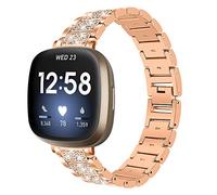 Gimuk Straps Compatible with Fitbit Versa 4/Sense 2/Versa 3/Sense Strap for Women Men, Metal Bling Diamonds Stainless Steel Wristband Replacement Strap Band Bracelet for Fitbit Versa 4