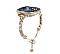 Gimuk Straps Compatible with Fitbit Versa 4/Sense 2/Versa 3/Sense Strap, Women Slim Metal Stainless Steel Wristband Bling Diamond Replacement Watch Strap Bracelet Band for Fitbit Versa 4 (Colorful)