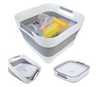 GIMWA Portable Camping Sink, Dish Tub for Outdoor Camp Sink Washing Bottles,Hands and Fruit,Foldable Wash Basin Gray JW1423GY