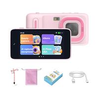 GimyWit AI Kids Smart Learning WiFi Camera-11 AI Tutors, Free Lifetime AI Membership, Photo Recognition with Voice Q&A, Fun Educational Multilingual STEM Boy Girls AI Toy Gifts (Pink)