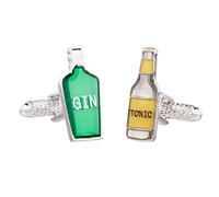 Gin and Tonic Drink Bottle Cufflinks Presented in Onyx Art London Cufflink Gift Box