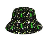 (Gin And Tonic Pattern Gin O'Clock Cocktails_3887) Bucket Hat Reversible Reflective for Men Women - UV50+ Sun Protection Double-Sided Fishing Hat with 360 Safety Strips Summer Outdoor