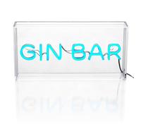 Gin Bar Blue - Bright LED Neon USB Powered Dimmable Studio Sign Light Box