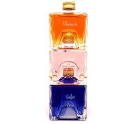 Gin Gift | Stackable Bottle | 50ml | Pack of 3 | Rose & mint sweet notes • Tangy rhubarb freshness • Floral parma violet • Novel stacking design • Unique craft flavours