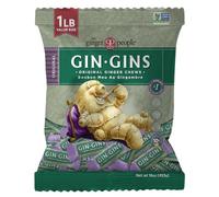GIN GINS Original Ginger Chews - Natural Fresh Ginger Candy by The Ginger People - Individually Wrapped Healthy Candy - Original Flavor - Large 1 lb Bag (16oz) - Pack of 1