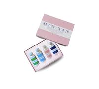 Gin In A Tin - London Dry Gin Gift Set, Four Tipples For Mum - Mother’s Day Gift - Distilled in Small Batches - Produced in the UK - 4 x 35ml Tins of Gin, 40% ABV. (Powder Pink Gift Box)