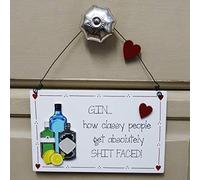 Gin Lover Plaque Gin How Classy People Get **** Faced Sarcastic Humour Booze Fun Sign Birthday Secret Santa Stocking Filler