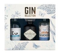 Gin Selection Trio, 3x 5cl - Edinburgh Seaside (43% ABV), Hendrick’s (41.4%) and Warner’s London Dry (40%).