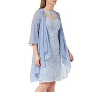 Gina Bacconi Embroidered Dress and Chiffon Jacket, Hydrangea, 16