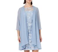 Gina Bacconi Embroidered Dress with Matching Chiffon Jacket, Light Blue, 12
