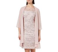 Gina Bacconi Embroidered Dress with Matching Chiffon Jacket, Rose Pink, 14