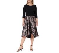 Gina Bacconi Floral Printed Jacquard Dress, Black Pink, 14