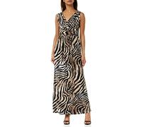 Gina Bacconi Jersey Maxi Dress, Black/Beige, 10