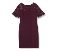 Gina Bacconi Lace Cocktail Dress with Embroidered Yoke, FIG, 14