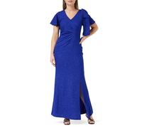 Gina Bacconi Maxi Dress with V-Neck and Bow at Sleeve, Cobalt, 10