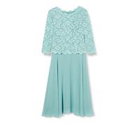 Gina Bacconi Midi Dress with Lace Bodice & Chiffon Skirt, SEA Mist, 10