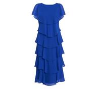 Gina Bacconi Midi Tiered Dress with Shoulder Trim, Cobalt, 16