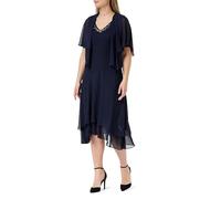Gina Bacconi Midi V Neck Embellished Dress and Jacket, Spring Navy, 10