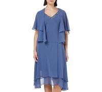 Gina Bacconi Midi V Neck Embellished Dress and Jacket, Wedgewood, 18