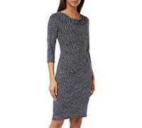 Gina Bacconi Printed Jersey Cowl Neck Dress, Navy/White, 18