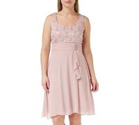Gina Bacconi Short Empire Waist Jacket Dress with Tie Waist Detail and Lace Bodice., Rose Pink, 16