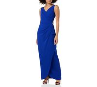 Gina Bacconi V Neck Tulip Gown with Embellishment at The Waist Side and Ruching, Cobalt, 10