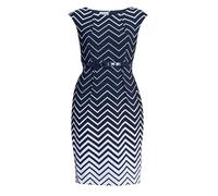 Gina Bacconi Women's Abstract Print Dress Cocktail, Navy/White, 8