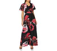 Gina Bacconi Women's Cowl Neck Floral Maxi Dress Cocktail, Black, 10
