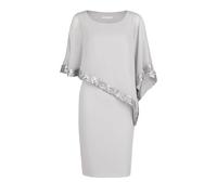 Gina Bacconi Women's Crepe and Chiffon Dress Cocktail, Silver Mist, 20