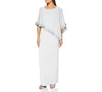 Gina Bacconi Women's Crepe and Chiffon Maxi Dress Cocktail, Silver Mist, 8