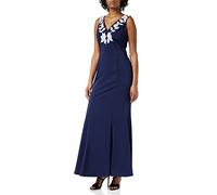 Gina Bacconi Women's Dress with Embroidered Neckline Cocktail, Light Navy, 22