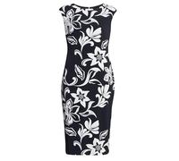 Gina Bacconi Women's Floral Shift Dress Cocktail, Black/Ivory, 18